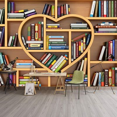 NWT Wall Murals for Bedroom Modern Bookshelf Pattern Removable Wallpaper Peel and Stick Wall Stickers - 100x144 inches