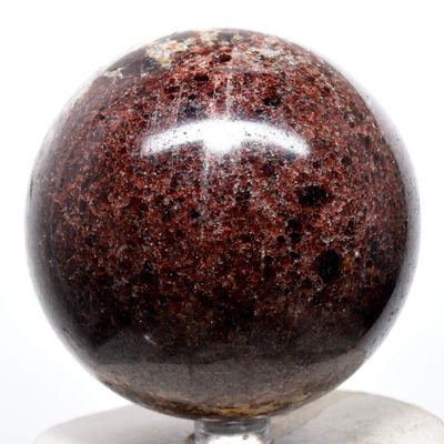 HQRP Large 3.2" 2.1lb Deep Red Garnet Sphere Sparkling Natural Almandine Crystal Polished Mineral Gemstone Ball - Madagascar + Stand