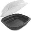 Anchor Packaging Culinary Lites Microwavable Container, 39 oz, 9 x 9 x 3.01, Clear/Black, Plastic, 100/Carton view 1