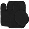 3 pc Bathroom Rug Set Bath Mats Angela Solid Black Color Anti Slip Soft Mats New view 1