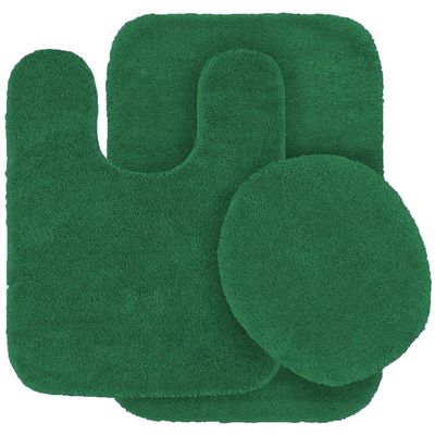 3 pc Solid Olive Green Bathroom Rug Set Bath Mats Bath Set Super Soft Anti Slip Soft Mats New