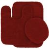3 pc Solid Red Bathroom Rug Set Bath Mats Bath Set Super Soft Anti Slip Soft Mats New view 1