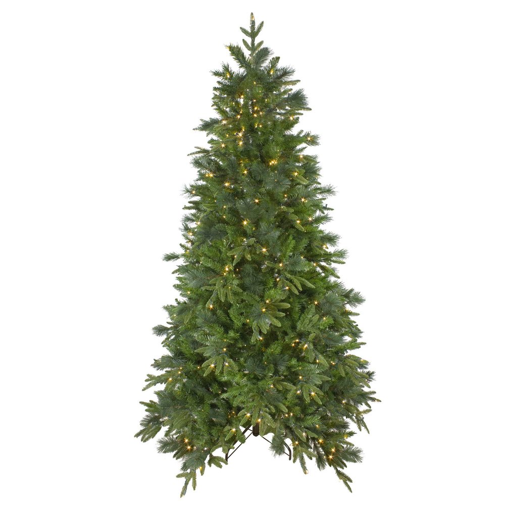 Real Touch Pre-Lit Full Rosemary Emerald Angel Pine Artificial Christmas Tree - 9' - Clear LED Lights
