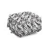 Ambesonne Zebra Print Ottoman Cover, Exotic Savanna Stripy, 2 Piece Slipcover Set with Ruffle Skirt for Square Round Cube Footstool Decorative Home Accent, Standard Size, Grey Charcoal view 1