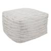 SARO LIFESTYLE Matterhorn Collection Foil Print Faux Fur Pouf, 20" x 20" x 14", Silver view 1