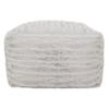 SARO LIFESTYLE Matterhorn Collection Foil Print Faux Fur Pouf, 20" x 20" x 14", Silver view 4
