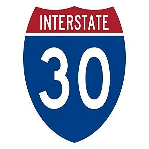 MAGNET 4x4 inch Interstate 30 Sign Shaped Sticker (Texas Fort Worth Road rv) Magnetic Magnet Vinyl Sticker