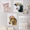 Renditions Gallery Farm Animal Pig, Cow and Horse Nursery Wall Art Fine Giclee Print Poster Set of 3, 12x18 view 2