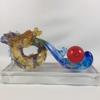 Amore Jewell Auspicious Dragon Ru-Yi with red Ball Fengshui Decoration Ornament Gift for Home & Office (Liuli Crystal Glass) view 1