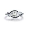 Bansriracha .5 Gram 925 Sterling Silver Jewelry Black&White Stone Wedding Rings for Women C307 (9) view 3