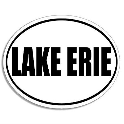 MAGNET 3x5 inch B/W OVAL Lake Erie Sticker -decal fun new york national park hike Magnetic Magnet Vinyl Sticker