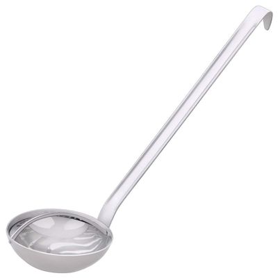 2 In 1 Stainless Steel Round Long Handle Soup Ladles Hot Pot Soup Spoon Strainer Kitchen Cookware