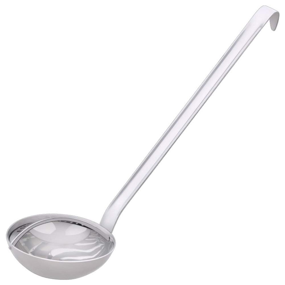 2 In 1 Stainless Steel Round Long Handle Soup Ladles Hot Pot Soup Spoon Strainer Kitchen Cookware