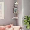 AYNEFY White Corner Wall Shelves,3 Piece Wall Mounted Floating Corner Shelf,Scalloped Floating Bookcase, Wall Display Rack Holder for Bathroom Bedroom Livingroom Kitchen Office (3pcs White) view 2