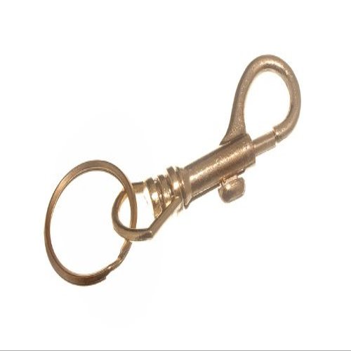 10 X HIPSTER KEY RING EB BRASS PLATED STEEL 70MM (2.75")