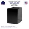 Marketing Holders 2 Pack Tall Display Box Glossy Black Acrylic 12" x 12 x 19 No Lid Hollow Pedestal 5 Sided Retail Merchandise Display Trinkets Flower Tower Bin Elevated Multi Use Showcase view 3