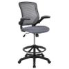 Flash Furniture Kale Mid-Back Swivel Office Chair with Height Adjustable Foot Ring and Lumbar Support, Mesh Executive Chair with Armrests, Dark Gray view 1
