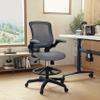 Flash Furniture Kale Mid-Back Swivel Office Chair with Height Adjustable Foot Ring and Lumbar Support, Mesh Executive Chair with Armrests, Dark Gray view 2