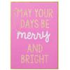C.R. Gibson Pink and Gold Merry and Bright Card with Christmas Ornament Gift, 5'' W x 7'' H, 5" x 7" view 1