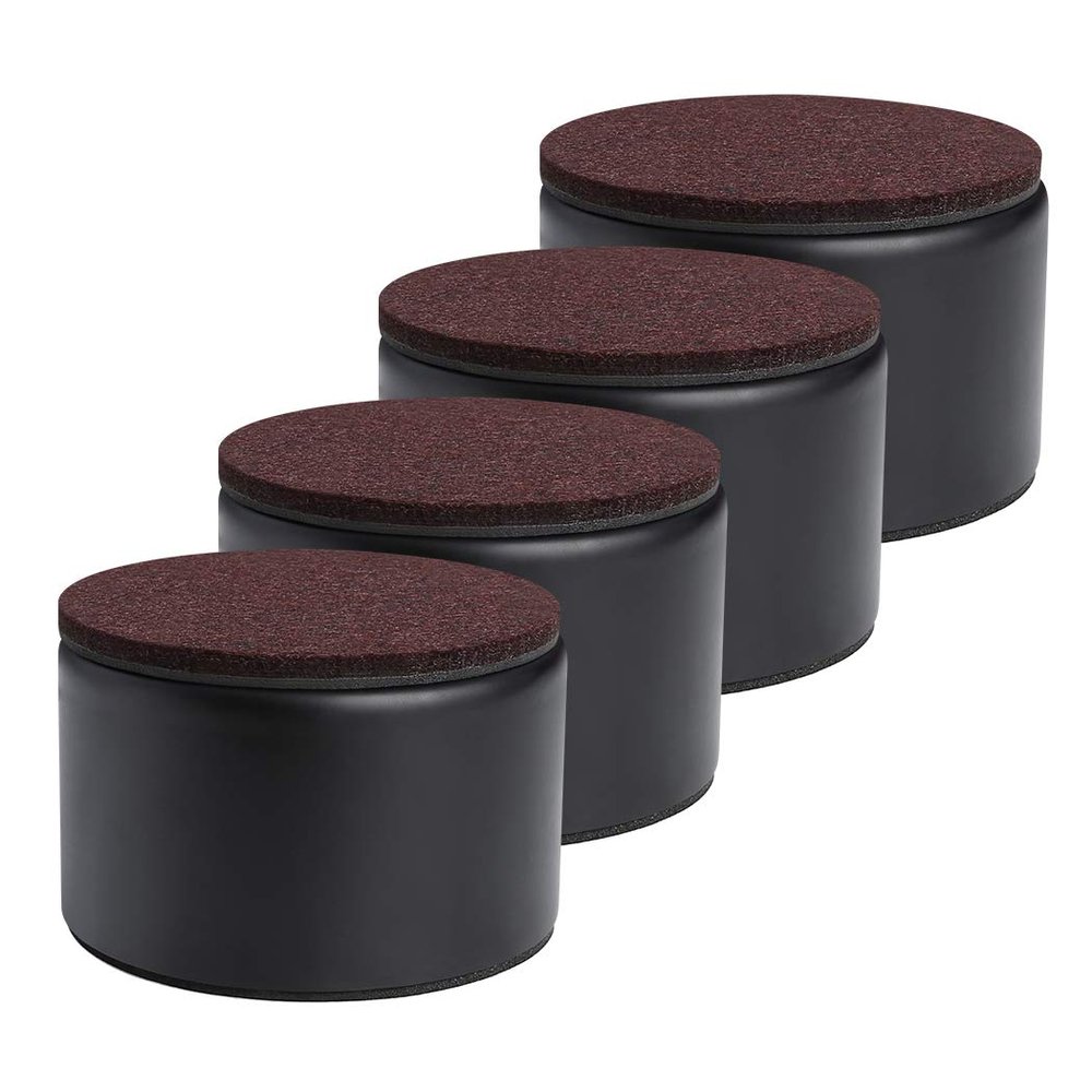 Ezprotekt 2 Inch Bed and Furniture Risers, 4 Pack Sofa Table Couch Dresser Riser and Lifts up to 5,000 LBs - Protect Floors Wont Scratch Wood and Carpet Surface Anti Slip Bottom (Round, Black)