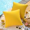 Phantoscope Pack of 2 Outdoor Waterproof Solid Throw Decorative Pillow Cover Decorative Square Outdoor Pillows Cushion Case Patio Pillows for Couch Tent (20''x20'', Yellow) view 1