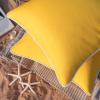 Phantoscope Pack of 2 Outdoor Waterproof Solid Throw Decorative Pillow Cover Decorative Square Outdoor Pillows Cushion Case Patio Pillows for Couch Tent (20''x20'', Yellow) view 2