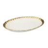 Classic Touch Decor White Oval Tray with Gold Rim - 15.25" L X 9.5" W view 1