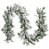 Real Touch Pre-Lit Flocked Mixed Rosemary Pine Artificial Christmas Garland - 9' x 14" - Warm White LED Lights view 1
