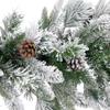 Real Touch Pre-Lit Flocked Mixed Rosemary Pine Artificial Christmas Garland - 9' x 14" - Warm White LED Lights view 4