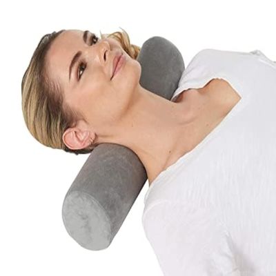 AllSett Health Firm Cervical Neck Roll Memory Foam Pillow, Bolster Pillow, Round Neck Support for Sleeping | Bolster for Bed, Legs, Back and Yoga