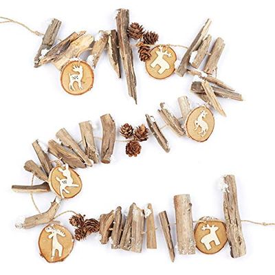 Package of 1 Winter Woodland Deer Garland for Home and Holiday Decorating and Crafting