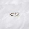 Bansriracha Pearl Ring White Color Bride Wedding Engagement Jewelry for Women Ladies Antique Silver Color Love Gifts Simple view 3