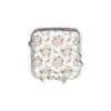 Lunarable Shabby Flora Ottoman Cover, Spring Flora and Fauna, 2 Piece Slipcover Set with Ruffle Skirt for Square Round Cube Footstool Decorative Home Accent, Standard Size, Pale Pink view 3