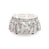 Lunarable Shabby Flora Ottoman Cover, Spring Flora and Fauna, 2 Piece Slipcover Set with Ruffle Skirt for Square Round Cube Footstool Decorative Home Accent, Standard Size, Pale Pink view 4