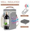 ZORMY 2 Bottle Wine Tote Carrier, Dark Blue, 750 mL Capacity, Polyester Material, With Shoulder Strap and Corkscrew view 2