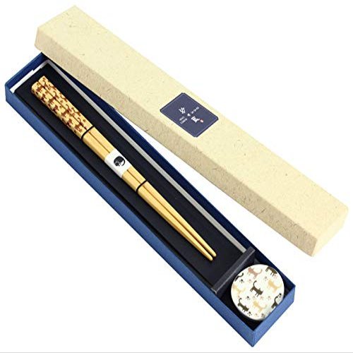 Ceramic Indigo Cat Komon Chopsticks & Chopsticks Rest Set, Kitten Komon, Size: Approx. W 2.2 x D 11.6 x H 2 13533