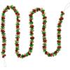 5' Green, Gold and Red Jingle Bell Christmas Garland, Unlit view 1