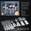 65 Piece Silverware Flatware Cutlery Set, Stainless Steel Fork Spoon Knife Sets for 12, Dishwasher Safe,Ergonomic Design Size and Weight view 2