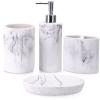 ZCCZ Bathroom Accessory Set, 4 Pcs Marble Look Bathroom Vanity Countertop Bathroom Dcor Sets Accessories with Soap Dispenser, Toothbrush Holder Set, Tumbler, Soap Dish view 1