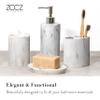 ZCCZ Bathroom Accessory Set, 4 Pcs Marble Look Bathroom Vanity Countertop Bathroom Dcor Sets Accessories with Soap Dispenser, Toothbrush Holder Set, Tumbler, Soap Dish view 2