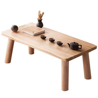 Table Wood Coffee Rectangular Living Room Tea Balcony Breakfast Laptop (Color : Wood Color, Size : 80x50x38cm)