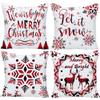 WILPROO Red and Black Buffalo Plaid Pillow Covers 18x18 Set of 4 Merry Christmas Deer Snowflake Pine Tree Castle Forest Velvet Square Throw Pillow Cases Decorative Cushion Pillowcase Sofa 18x18 Inches view 1