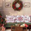 WILPROO Red and Black Buffalo Plaid Pillow Covers 18x18 Set of 4 Merry Christmas Deer Snowflake Pine Tree Castle Forest Velvet Square Throw Pillow Cases Decorative Cushion Pillowcase Sofa 18x18 Inches view 3