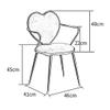 Comfortable Chair Nordic Makeup Chair Metal Legs,Ergonomically Designed Coffee Side Chair,Flannelette Fabric Upholstered Lounge Dining Chair,for Office/Reception/Living Room/Patio/Terrace/Kitchen Le view 3