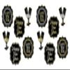 Beistle Prismatic Happy New Year's Eve Party Signs 12 Piece Wall Decorations, 7.5" - 10", Black/Gold/Silver view 1