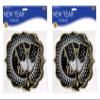 Beistle Prismatic Happy New Year's Eve Party Signs 12 Piece Wall Decorations, 7.5" - 10", Black/Gold/Silver view 2