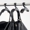 Bag-a-Vie Purse Hanger for Closet - Handbag Organizer Hooks for Hanging Bags & Purses, Protecting Bag Shape & Organizing Space (3 Hangers, Black Plastic) view 1