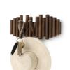 Umbra Picket Wall-Mounted Coat Rack Rail Hook with 5 Retractable Wood Pegs  Modern, Space-Saving Storage Organizer, Walnut view 1
