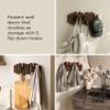 Umbra Picket Wall-Mounted Coat Rack Rail Hook with 5 Retractable Wood Pegs  Modern, Space-Saving Storage Organizer, Walnut view 4