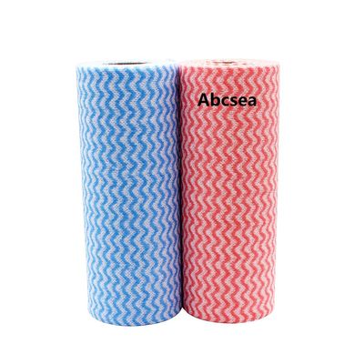 Abcsea 2 rolls of kitchen Dish cleaning cloths, Reusable Kitchen Dish cleaning Towels, Reusable Cleaning Wipes, Dish Rags (red and blue)